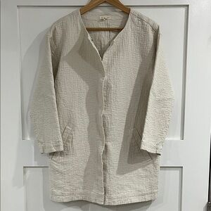 Eileen Fisher Light Beige Textured Jacket Size M